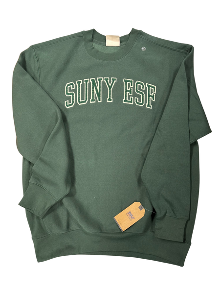 Green sweatshirt with 'SUNY ESF' on the chest