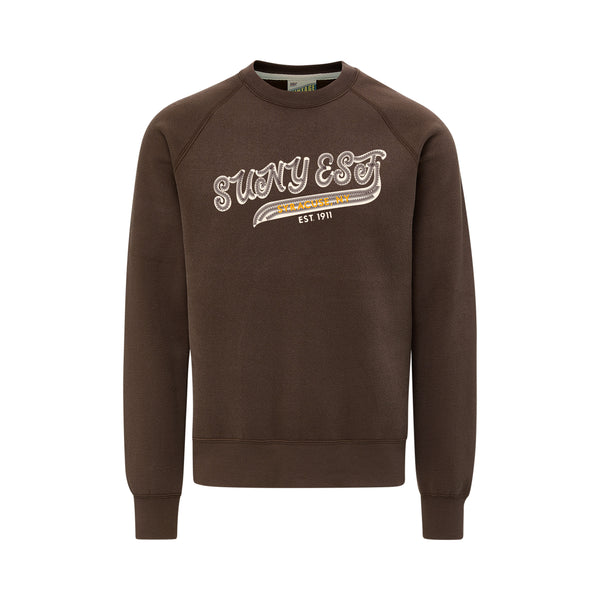 Brown sweatshirt with 'SUNYESF Est. 1911'  under SUNY ESF is says Syracuse, NY